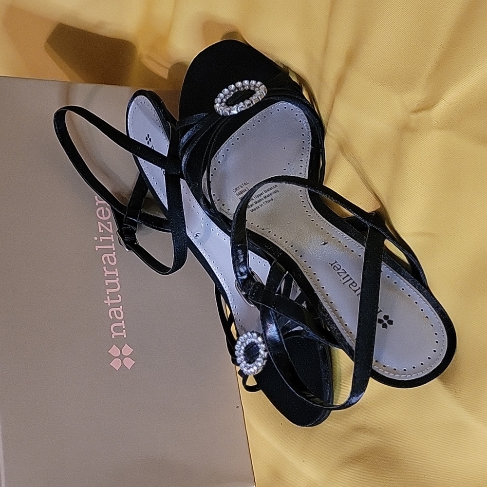 Naturalizer Crystal Black Fabric Heels